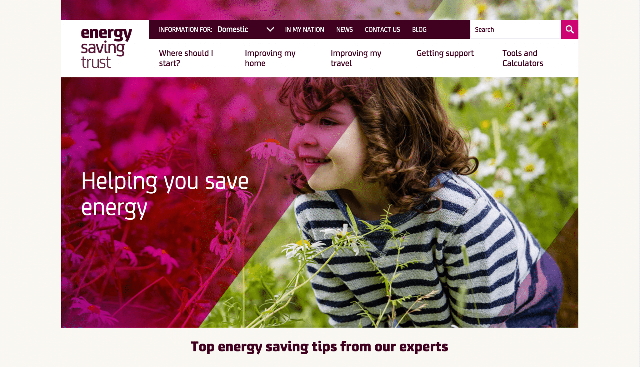 Energy Saving Trust homepage