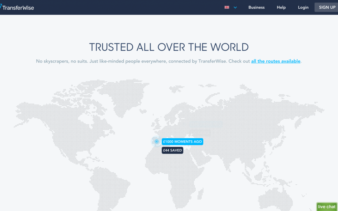 TransferWise homepage